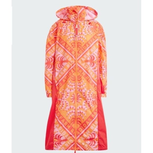 Farm Rio x Adidas XS Myshelter Windbreaker Long Jacket Soccer Brazil Pink Red - Picture 3 of 15